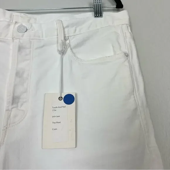 MOTHER MR | NEW Tooth & Nail The Neat White Jeans Straight Leg Neutral Summer 36 - Picture 4 of 13